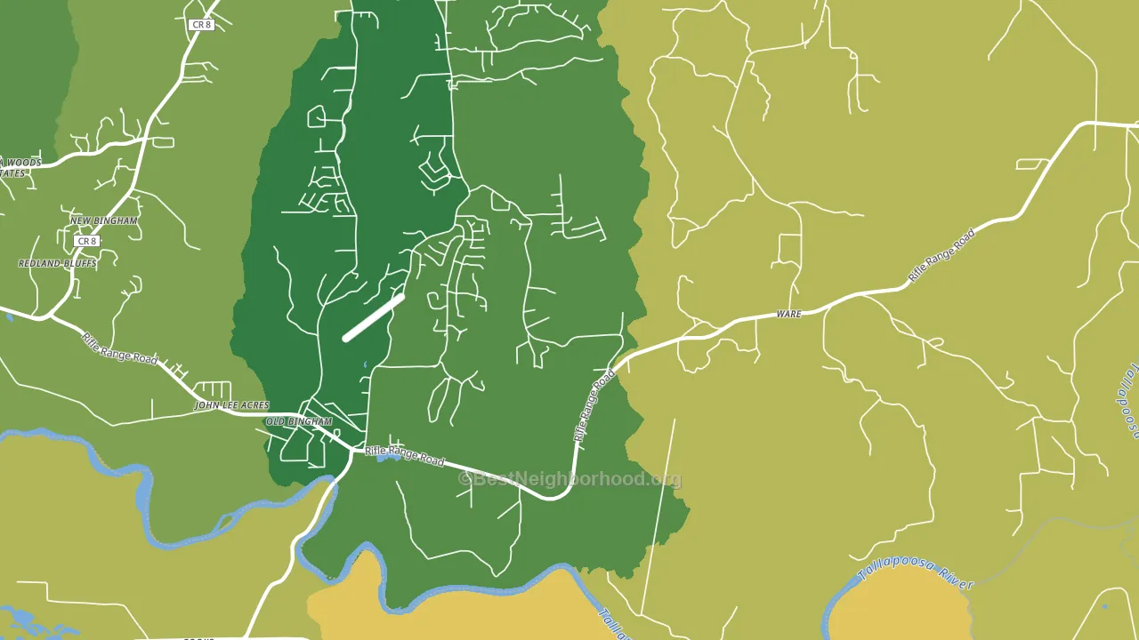 Ware, AL block-group voter-turnout map