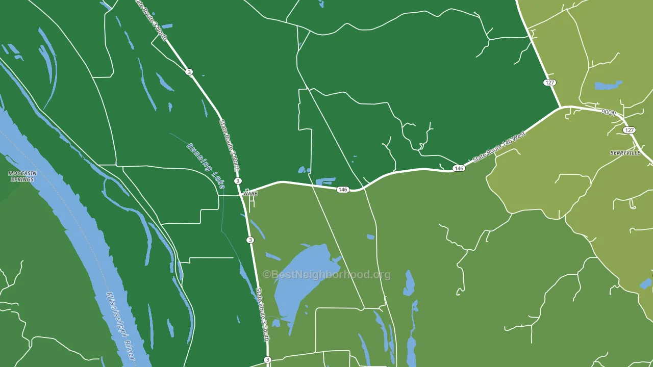 Ware, IL block-group voter-turnout map