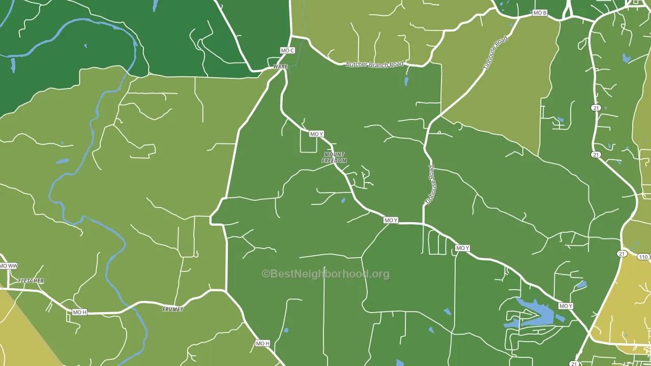 Ware, MO block-group voter-turnout map