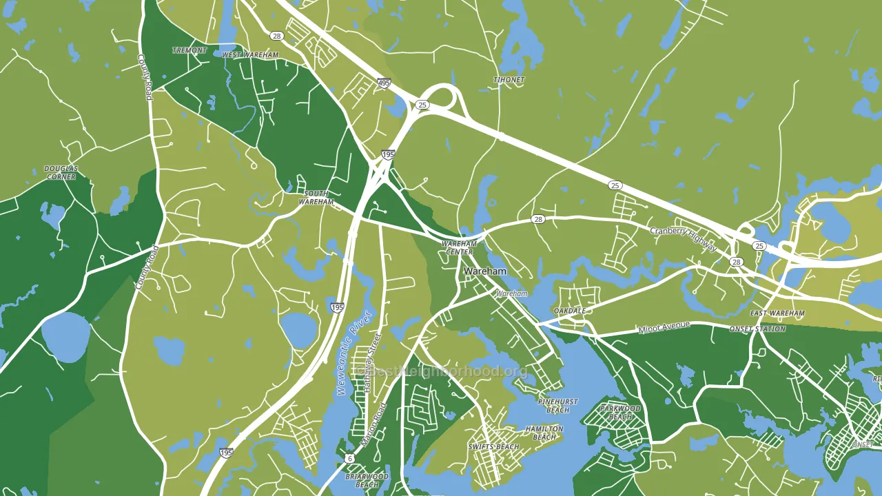 Wareham, MA block-group voter-turnout map
