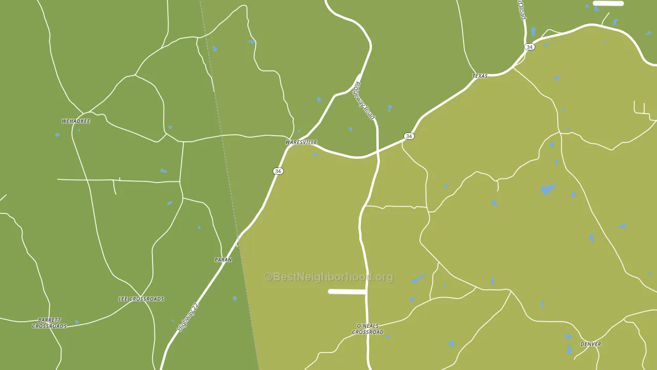 Waresville, GA block-group voter-turnout map