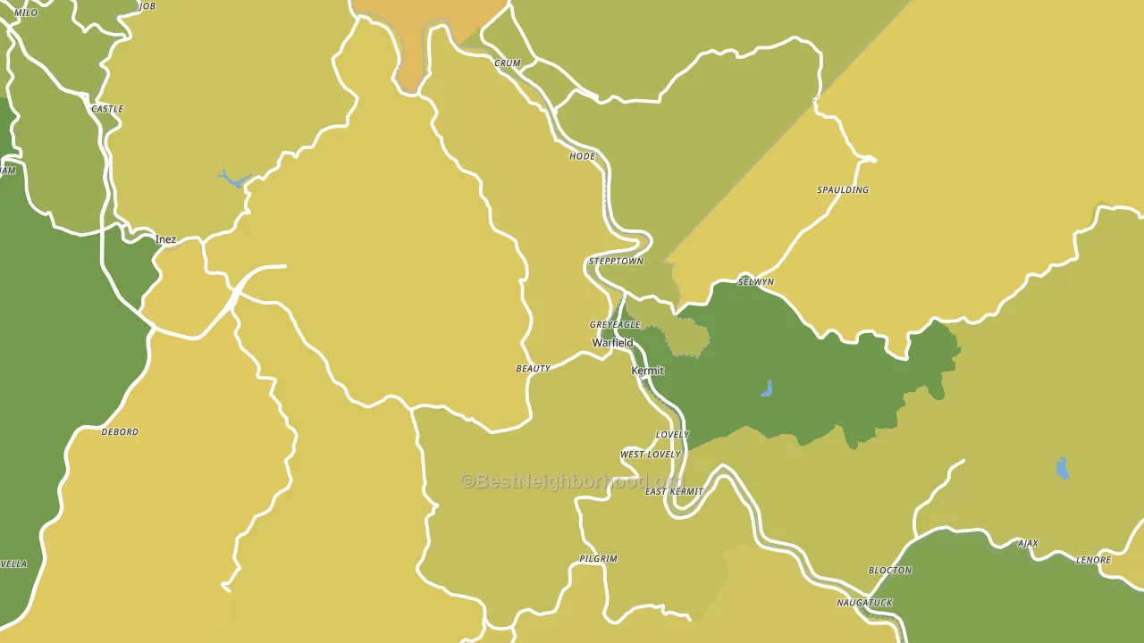 Warfield, KY block-group voter-turnout map