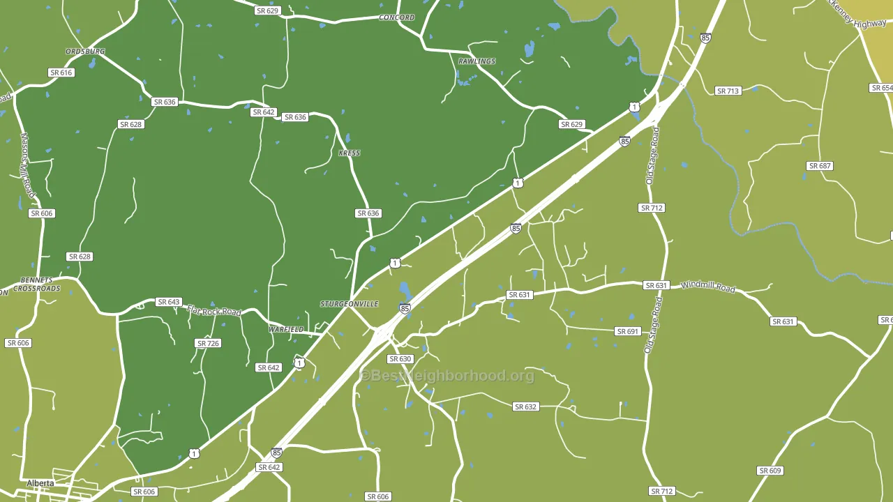 Warfield, VA block-group voter-turnout map