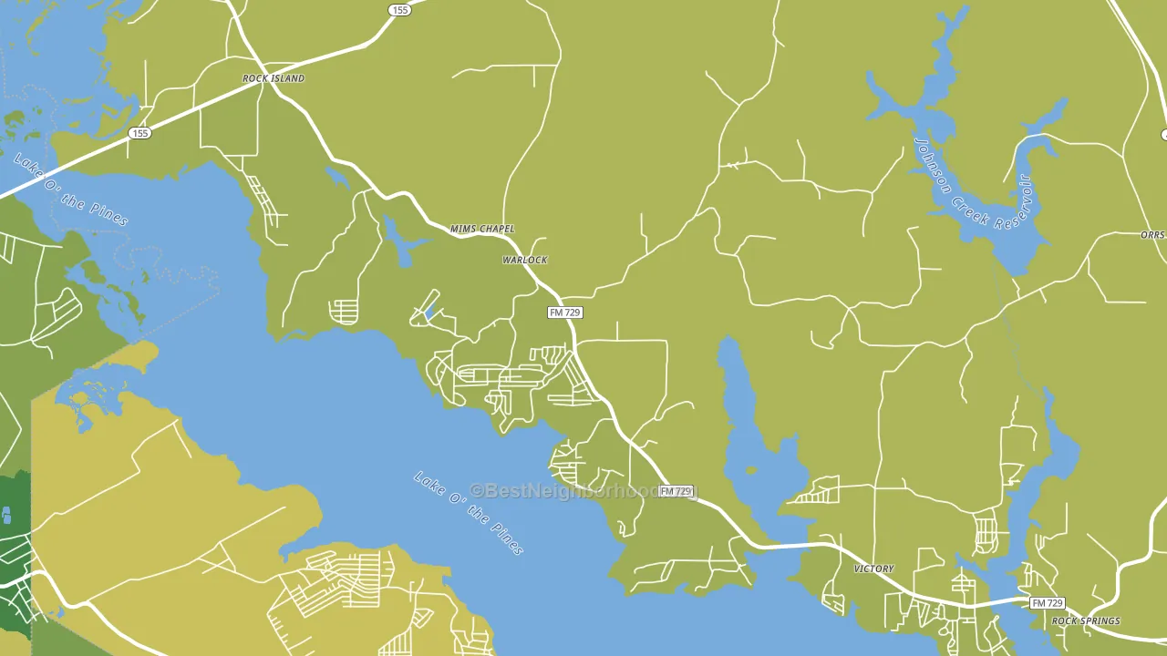 Warlock, TX block-group voter-turnout map