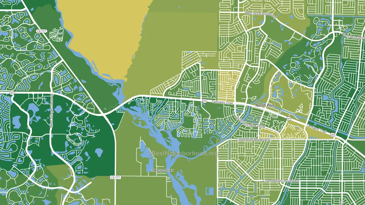 Warm Mineral Springs, FL block-group voter-turnout map