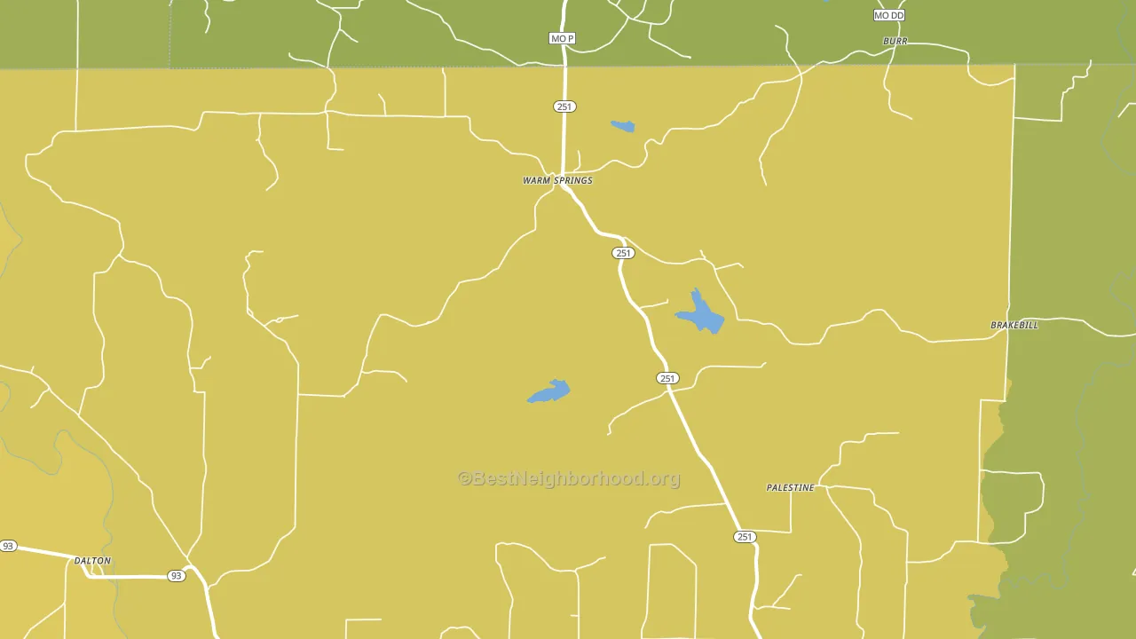 Warm Springs, AR block-group voter-turnout map