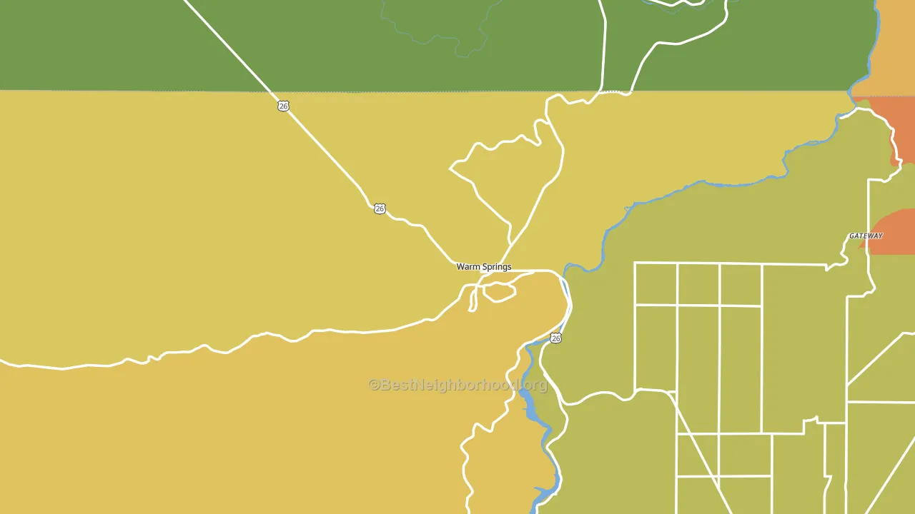 Warm Springs, OR block-group voter-turnout map