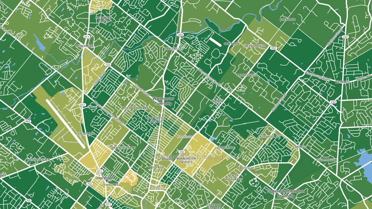 Warminster, PA block-group voter-turnout map