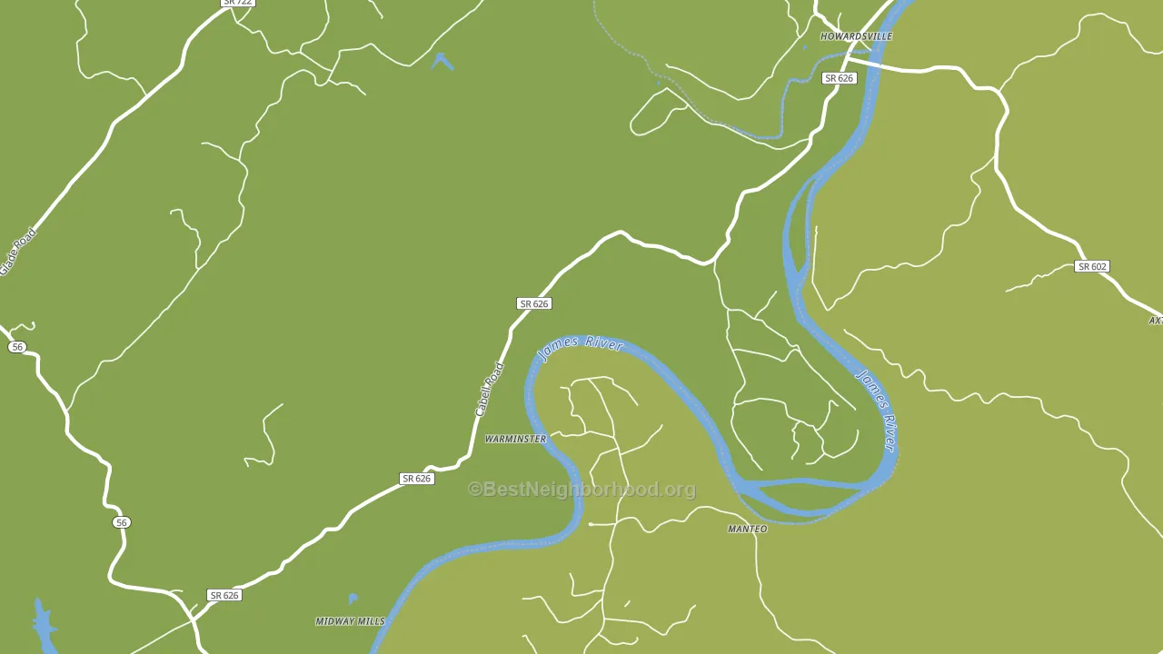 Warminster, VA block-group voter-turnout map