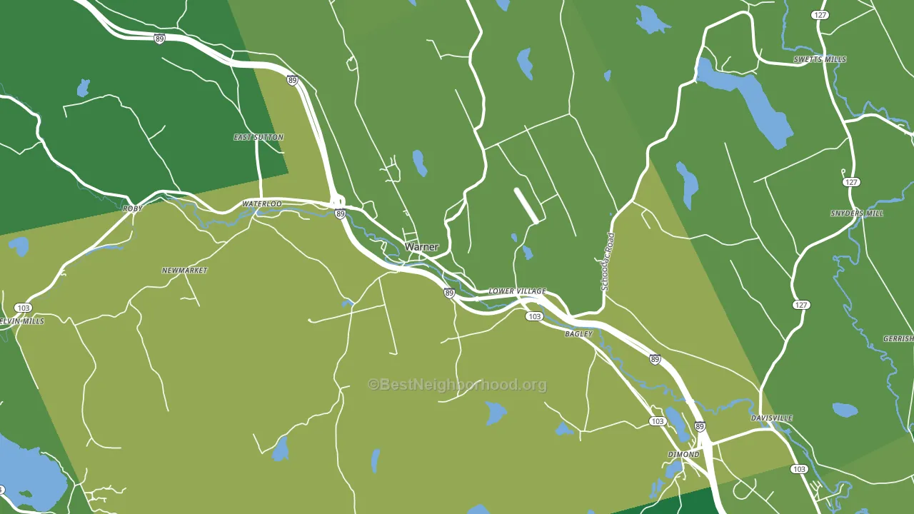 Warner, NH block-group voter-turnout map