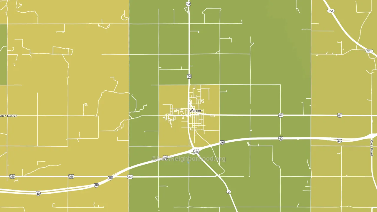 Warner, OK block-group voter-turnout map