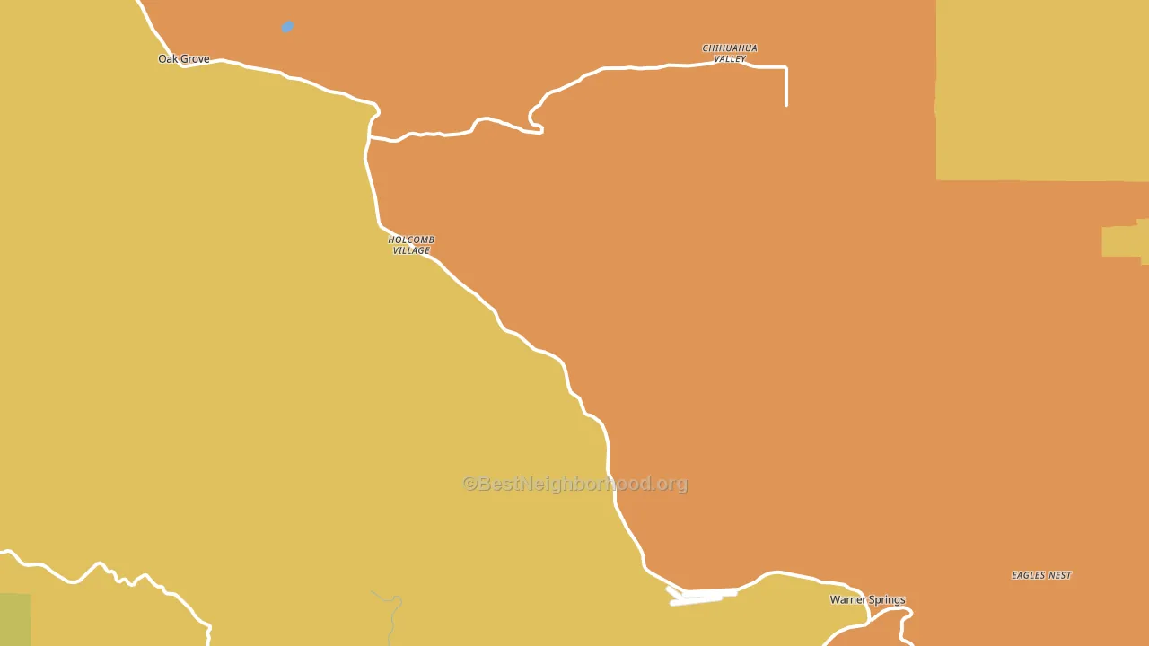 Warner Springs, CA block-group voter-turnout map