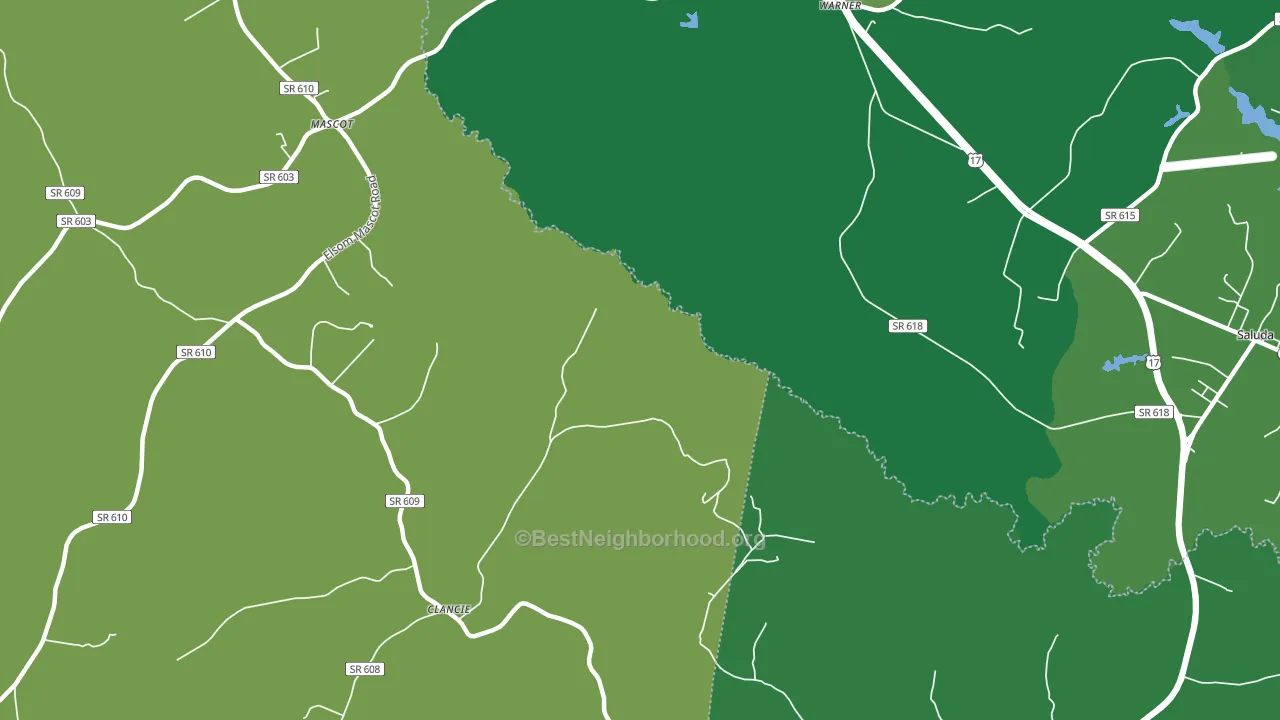 Warner, VA block-group voter-turnout map
