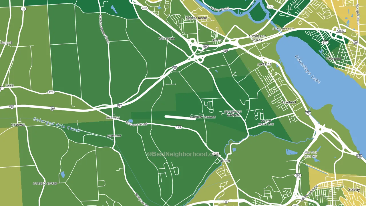 Warners, NY block-group voter-turnout map