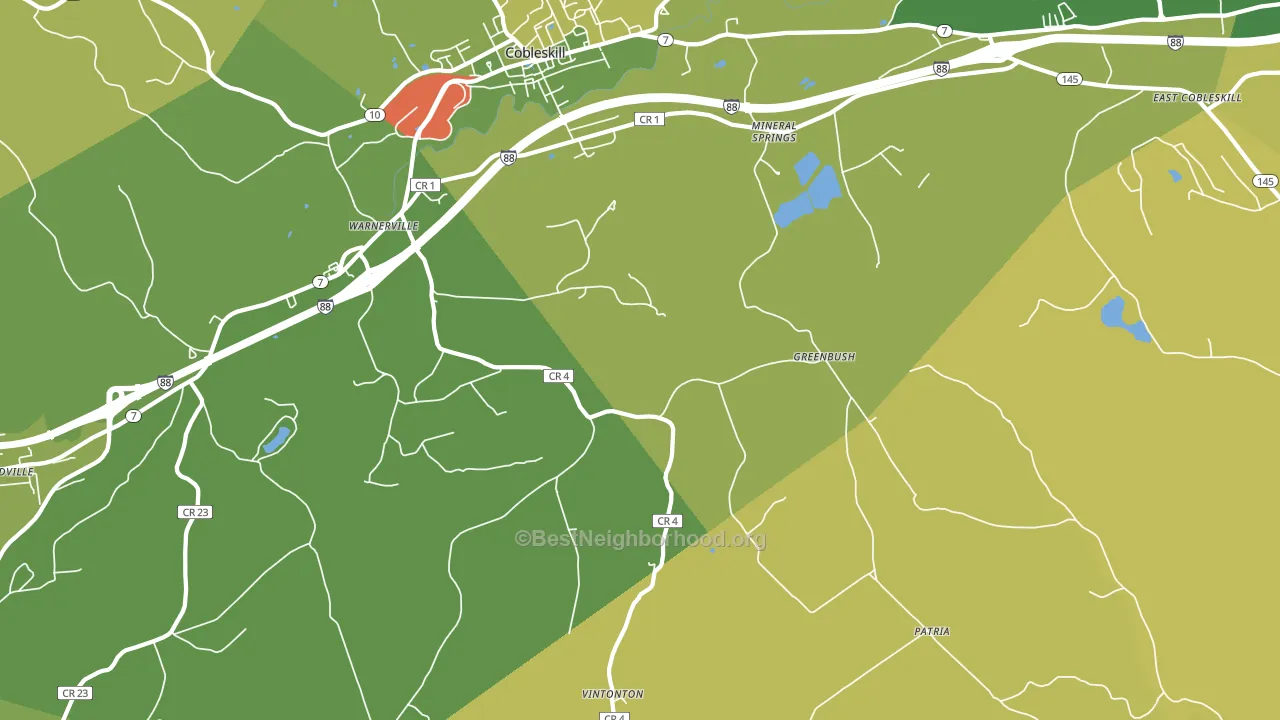 Warnerville, NY block-group voter-turnout map