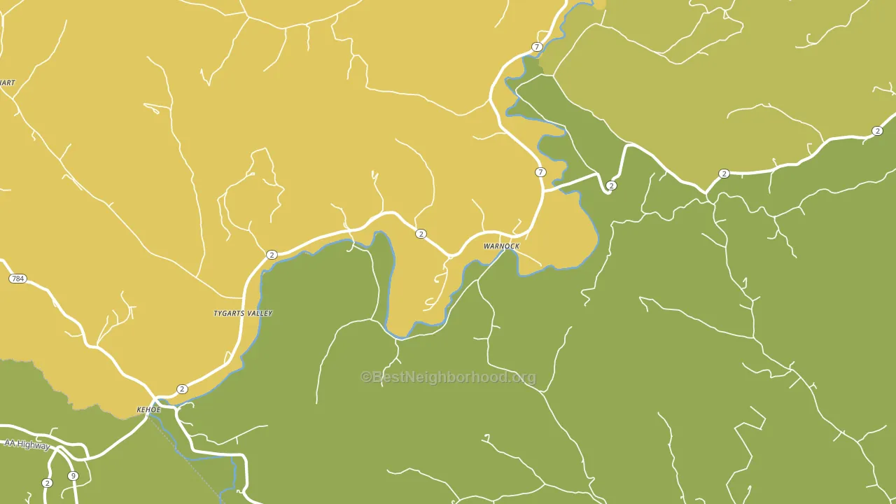 Warnock, KY block-group voter-turnout map