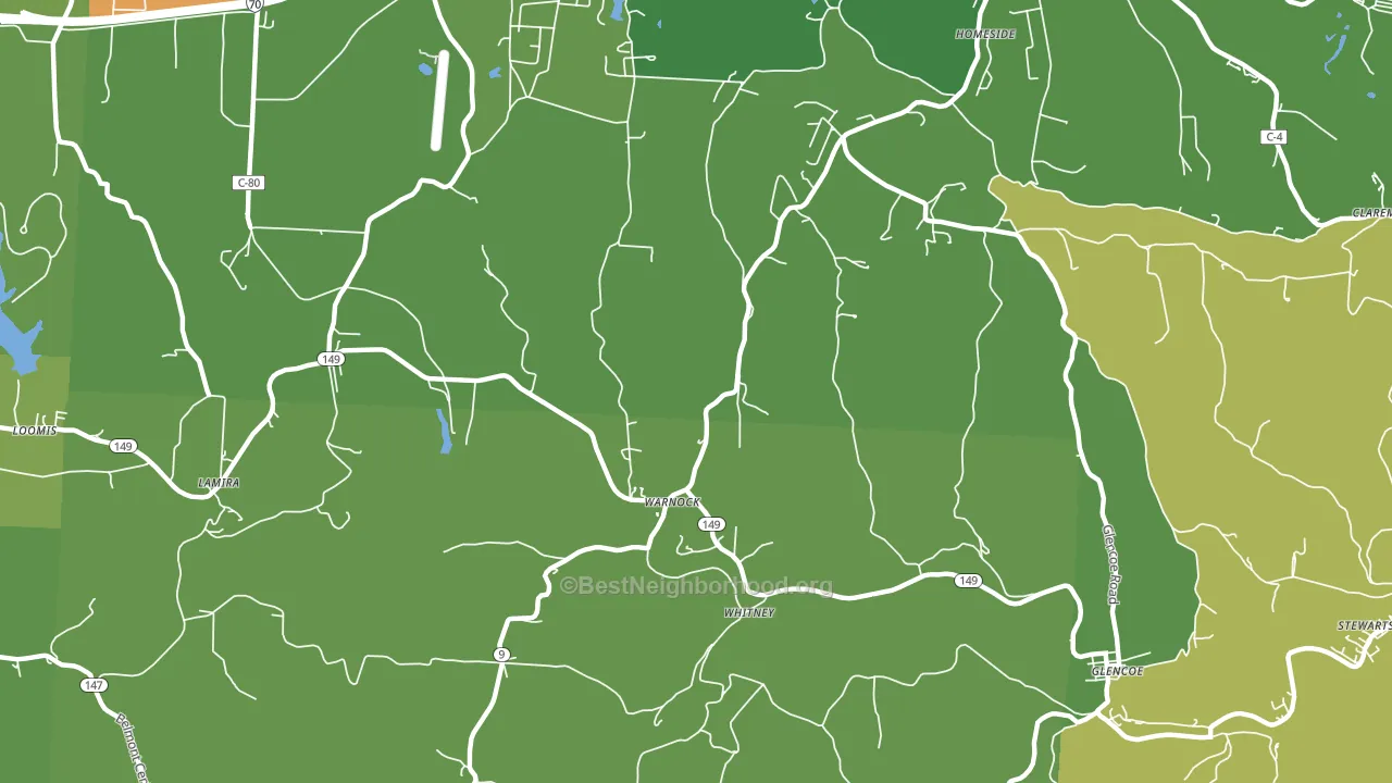 Warnock, OH block-group voter-turnout map