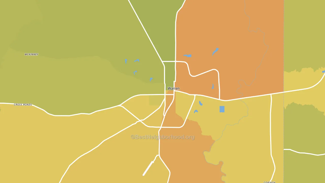 Warren, AR block-group voter-turnout map