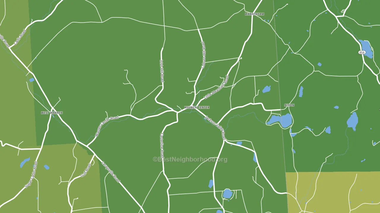 Warren Center, PA block-group voter-turnout map