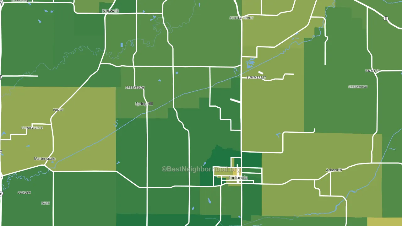 Warren County, IA block-group voter-turnout map