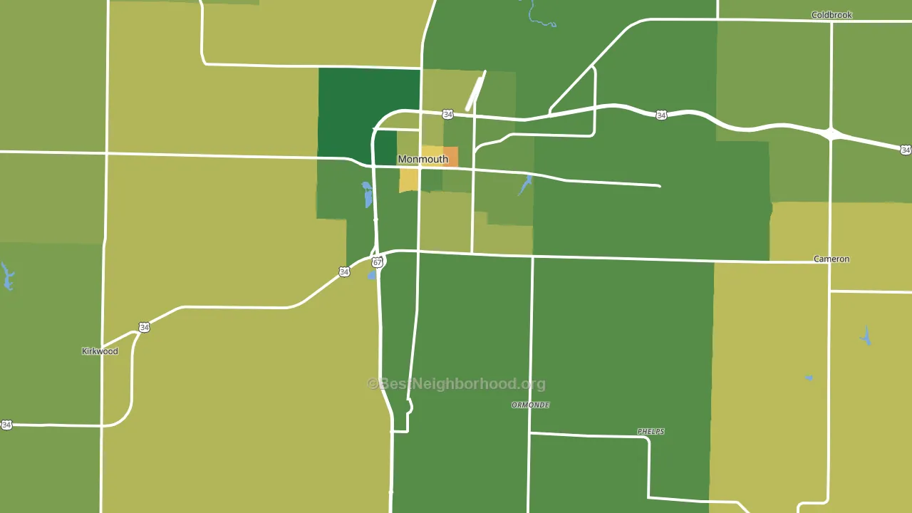 Warren County, IL block-group voter-turnout map