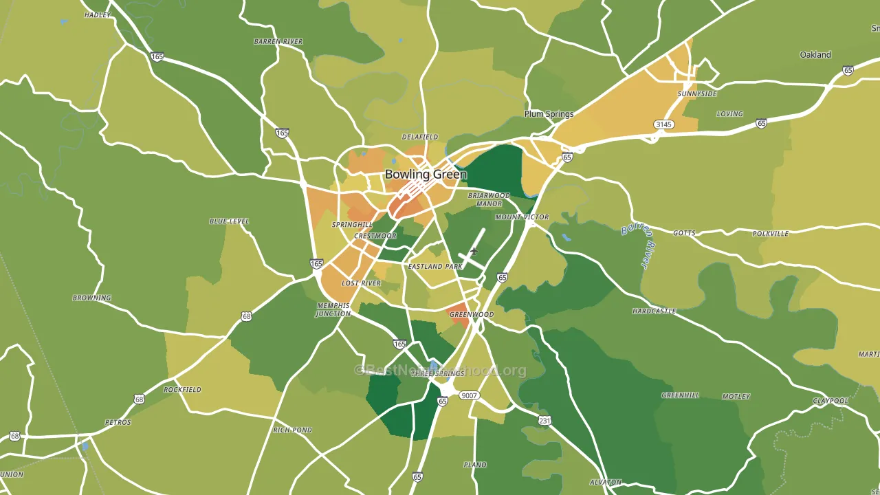 Warren County, KY block-group voter-turnout map