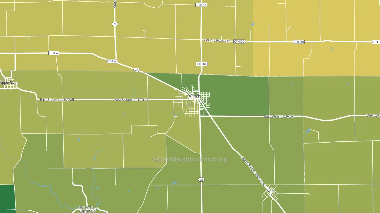 Warren, IL block-group voter-turnout map