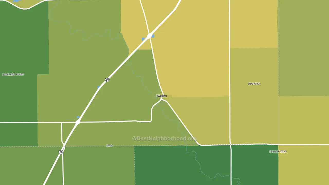 Warren, IN block-group voter-turnout map