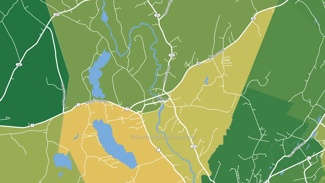 Warren, ME block-group voter-turnout map