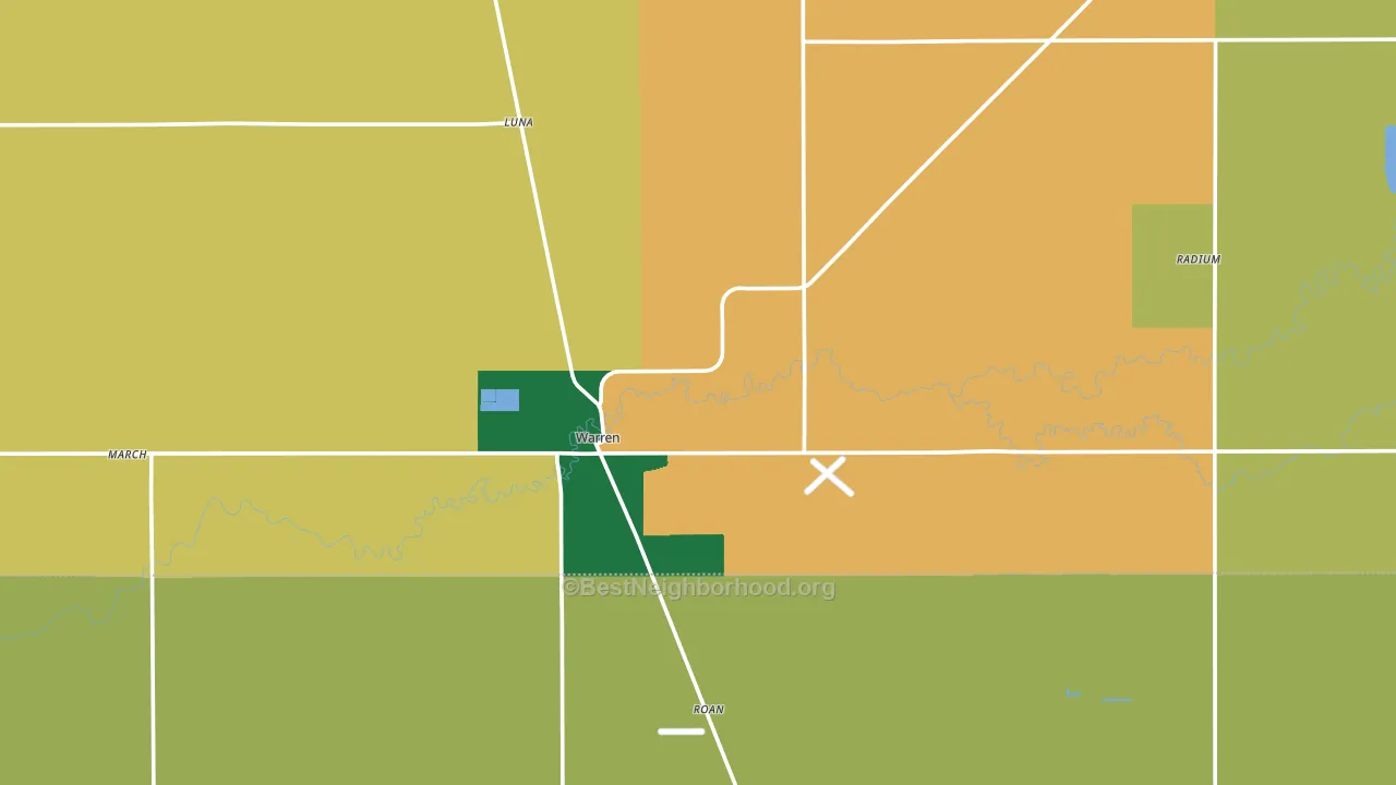 Warren, MN block-group voter-turnout map