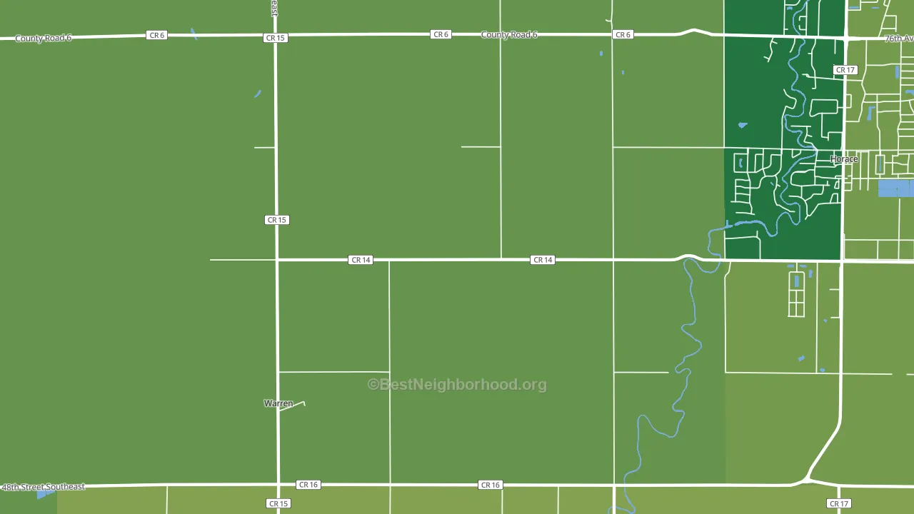 Warren, ND block-group voter-turnout map