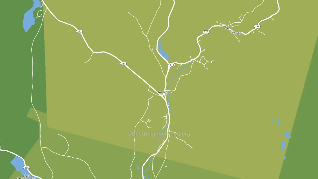 Warren, NH block-group voter-turnout map
