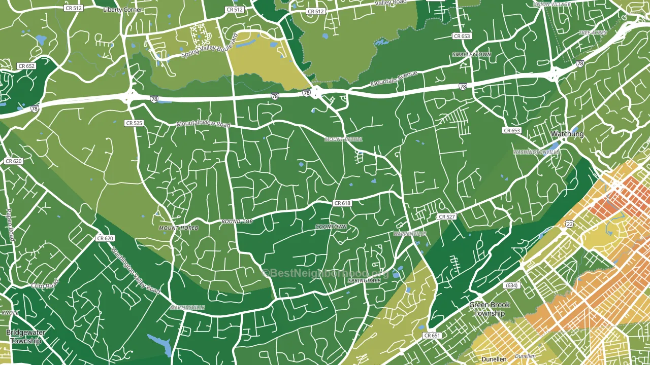 Warren, NJ block-group voter-turnout map