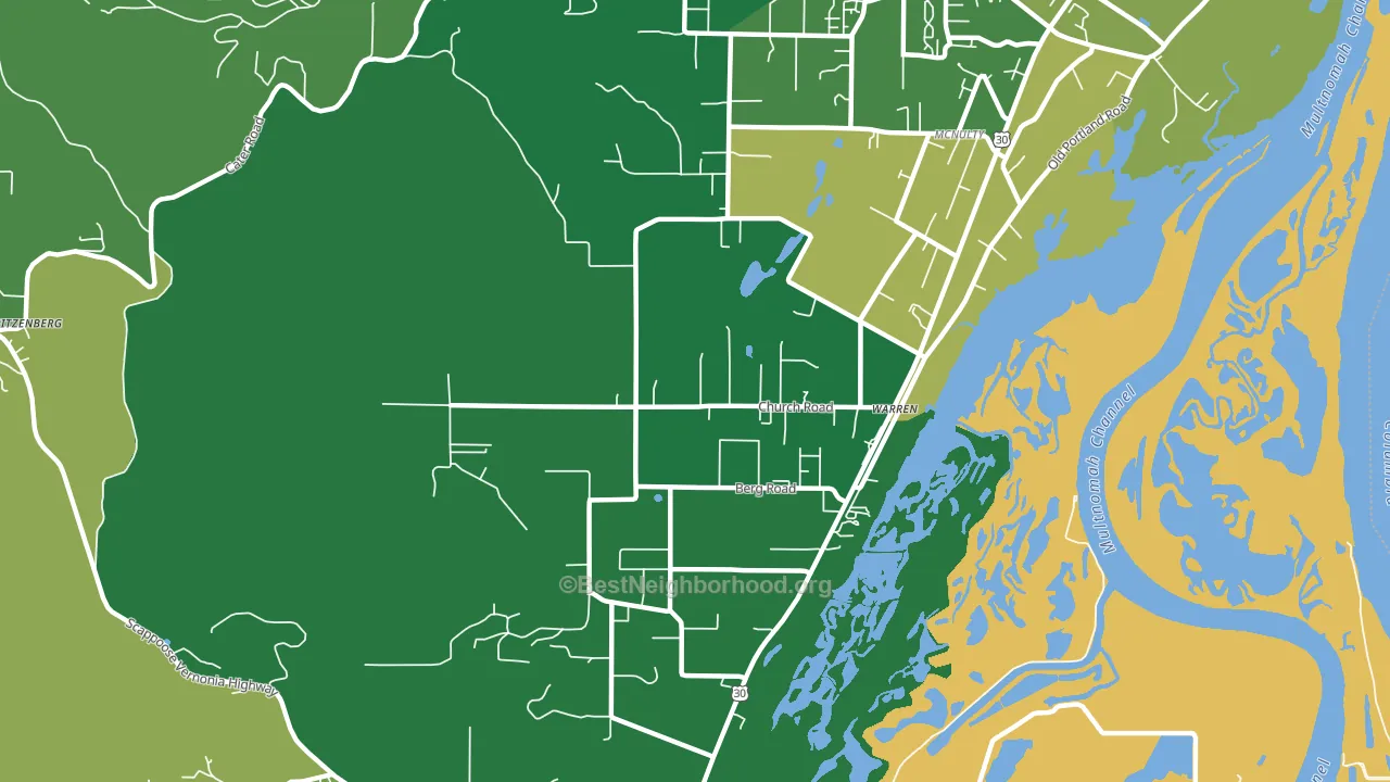 Warren, OR block-group voter-turnout map