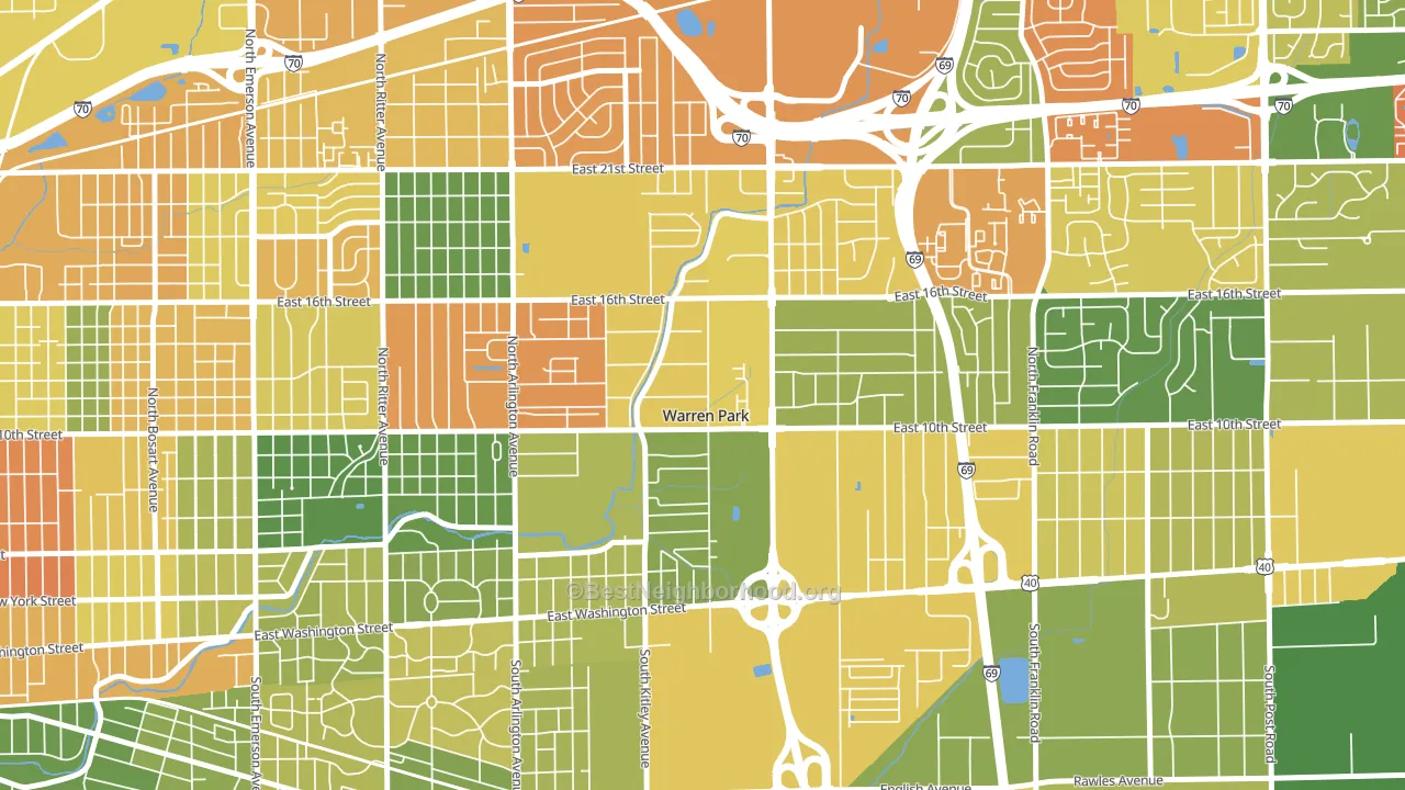 Warren Park, IN block-group voter-turnout map