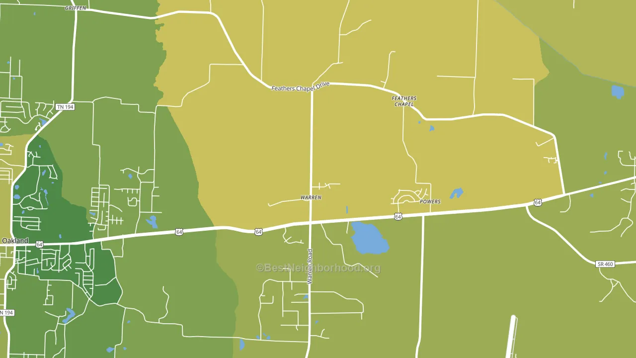 Warren, TN block-group voter-turnout map