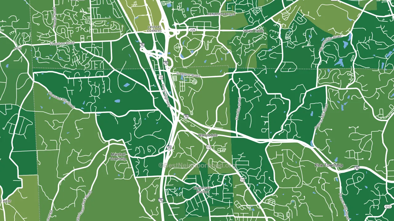 Warrendale, PA block-group voter-turnout map