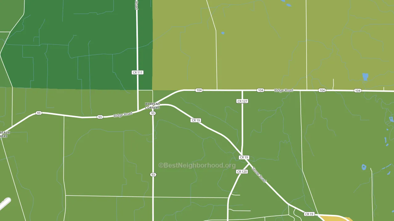 Warrens Corners, NY block-group voter-turnout map