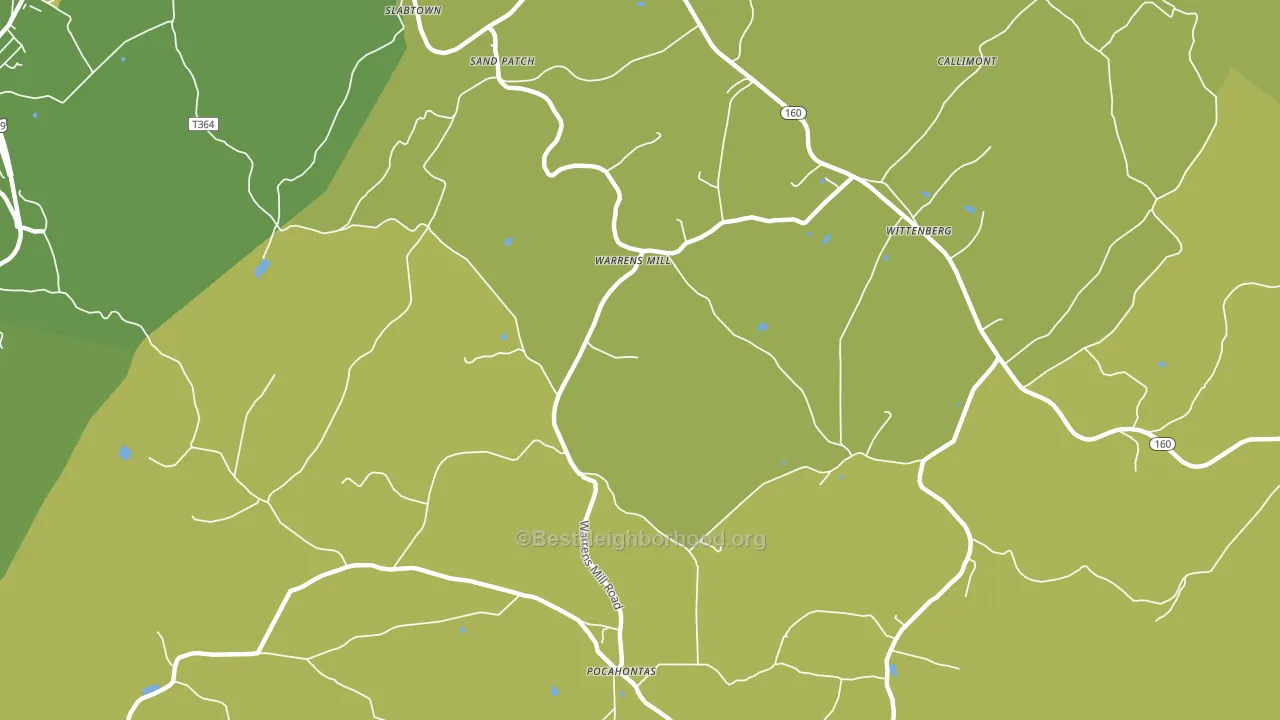 Warrens Mill, PA block-group voter-turnout map