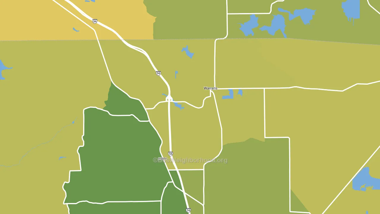 Warrens, WI block-group voter-turnout map