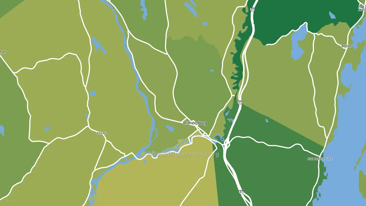 Warrensburg, NY block-group voter-turnout map