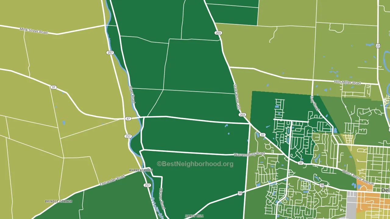 Warrensburg, OH block-group voter-turnout map