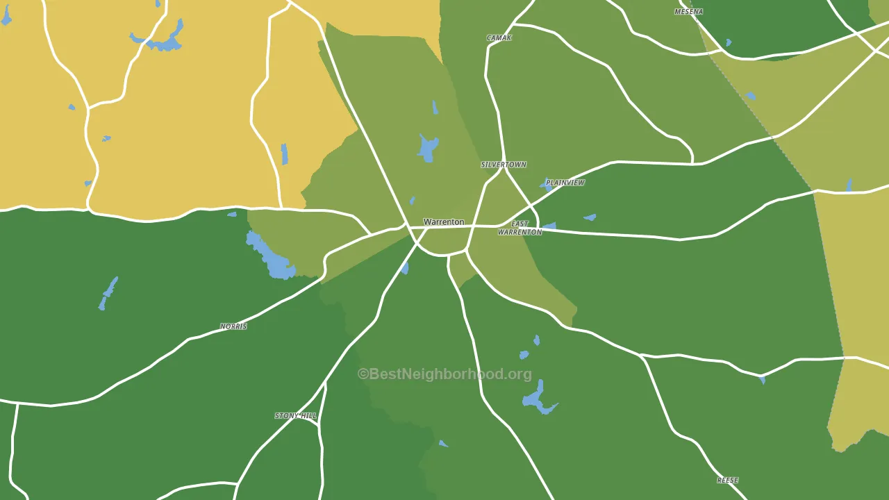 Warrenton, GA block-group voter-turnout map