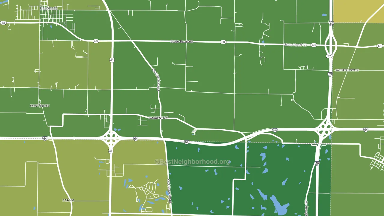 Warrenton, IN block-group voter-turnout map