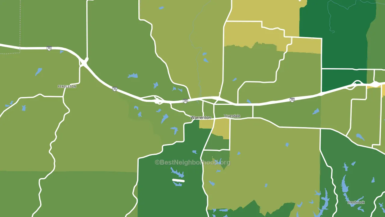 Warrenton, MO block-group voter-turnout map