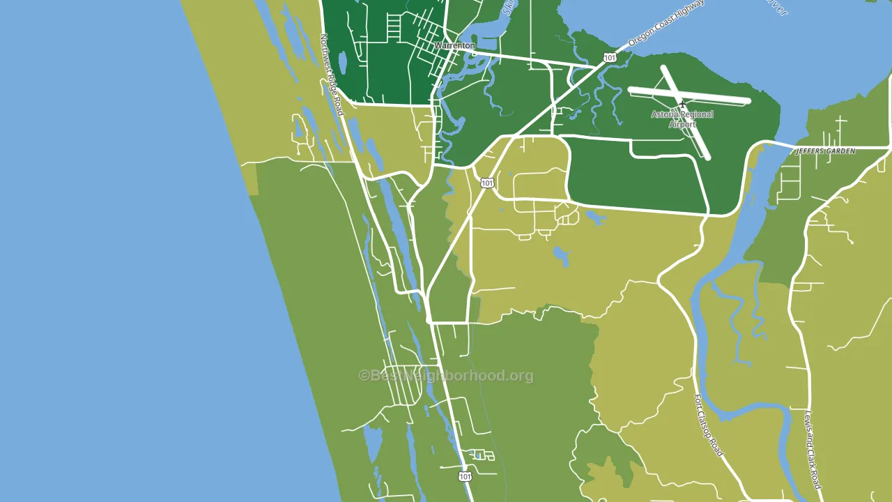 Warrenton, OR block-group voter-turnout map