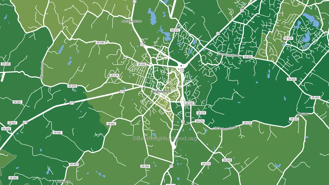 Warrenton, VA block-group voter-turnout map