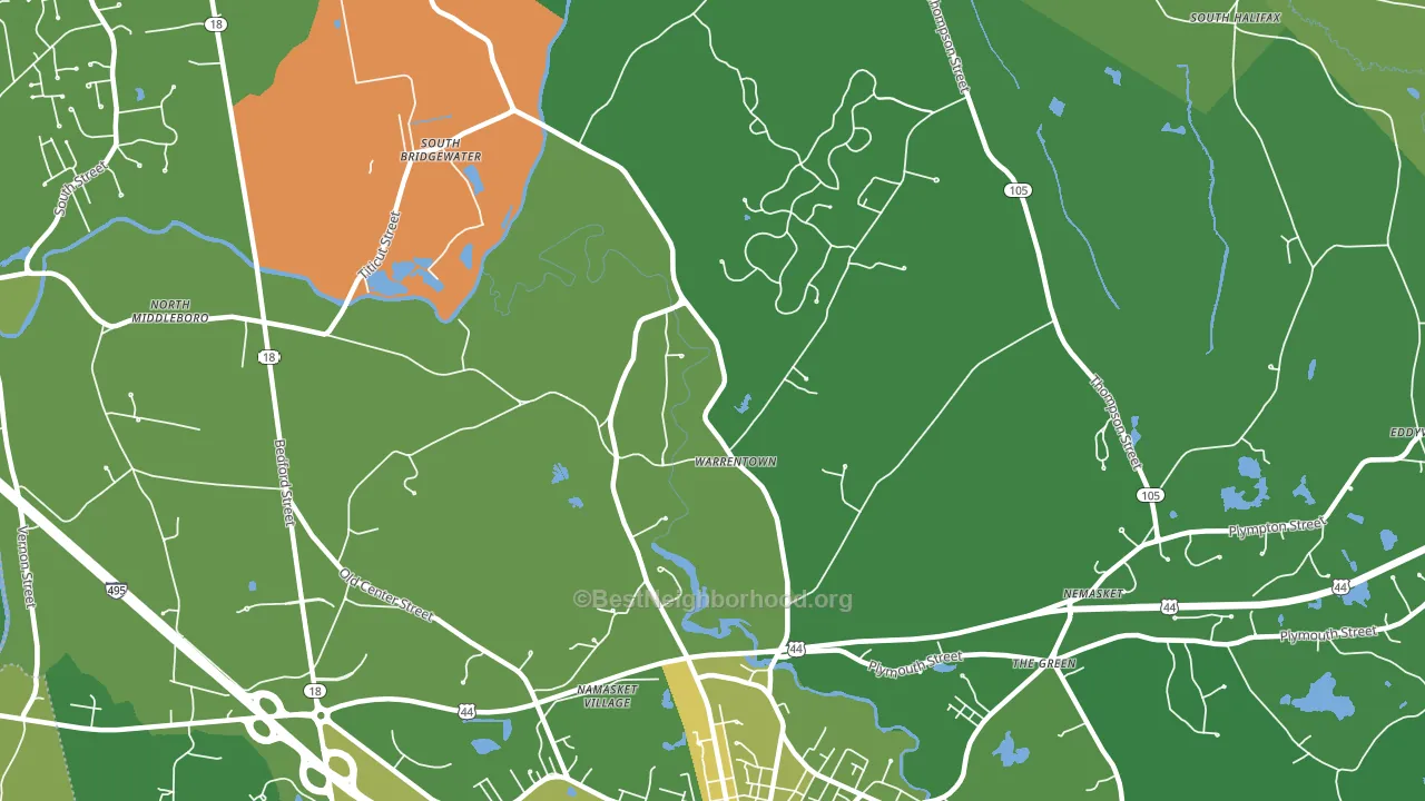 Warrentown, MA block-group voter-turnout map