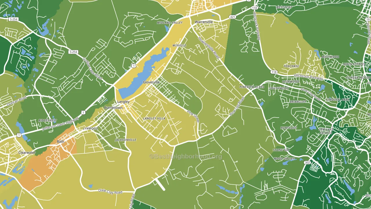 Warrenville, SC block-group voter-turnout map