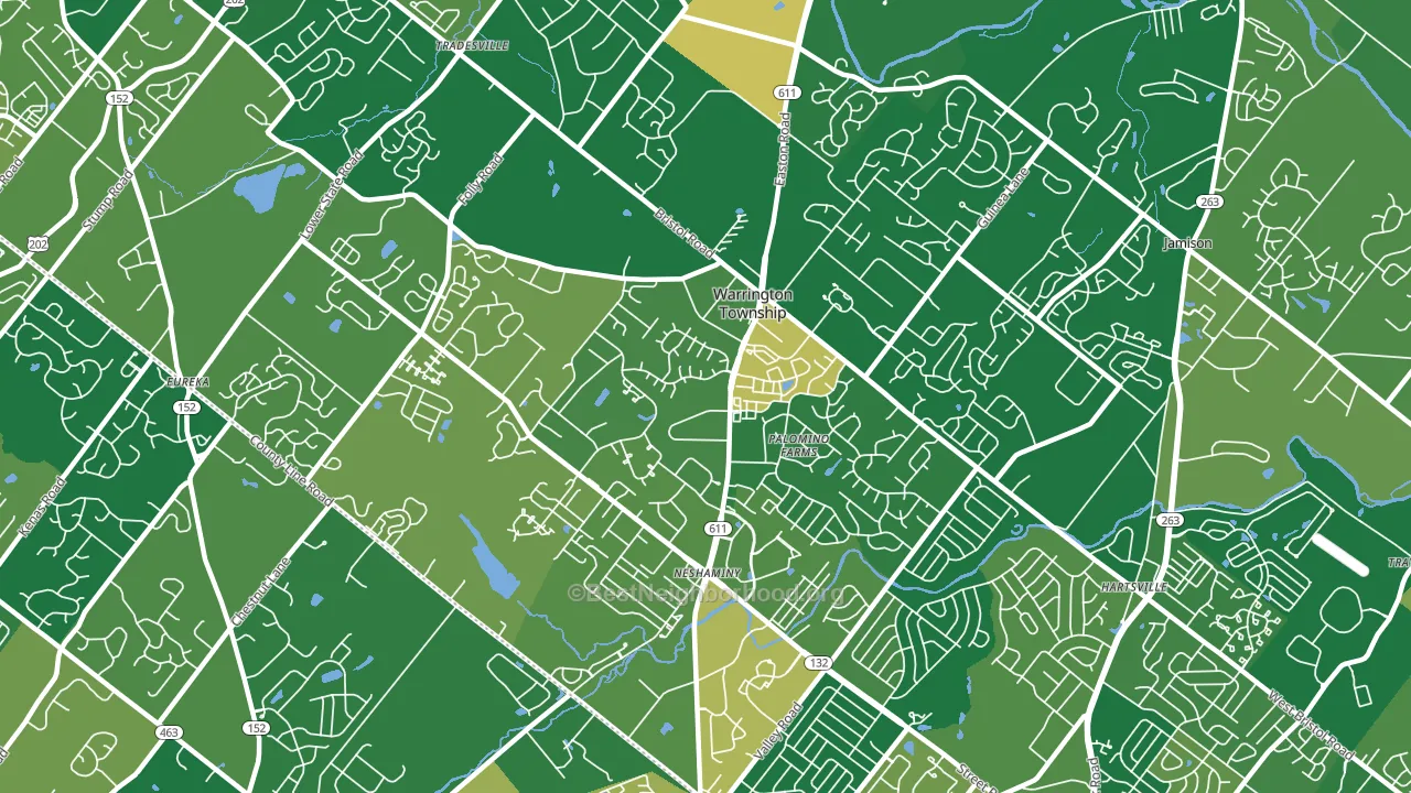 Warrington, PA block-group voter-turnout map